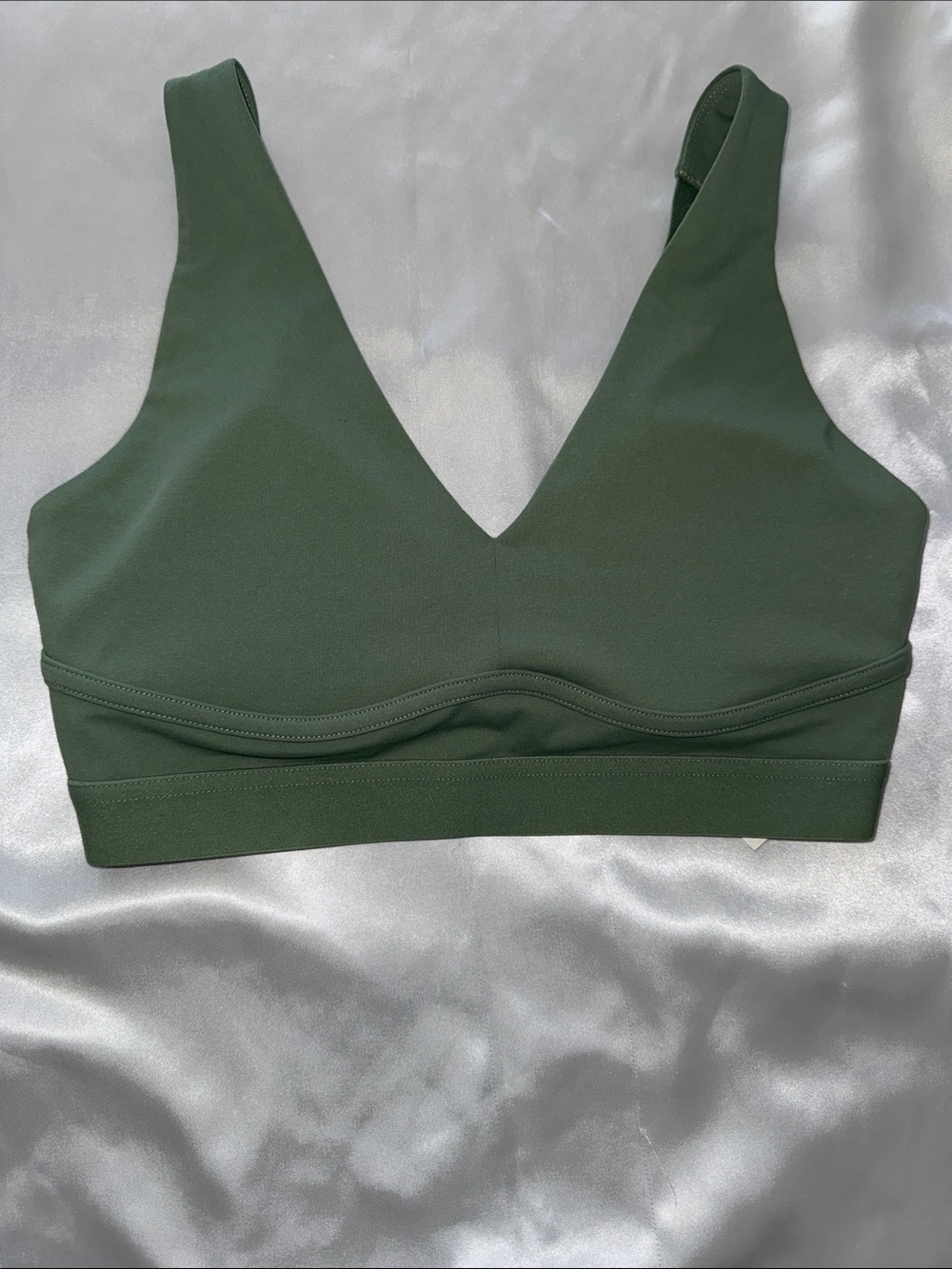Fabletics All Day Every Day Low Impact Bra in olive green Size s